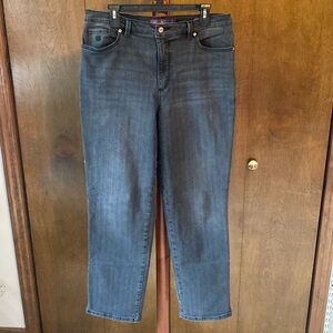 Gray wash Gloria Vanderbilt Amanda straight leg jeans in size 14 and 16
